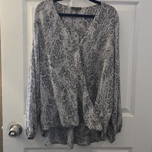 Gray Snake Print Blouse